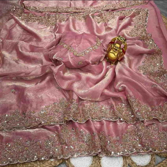 Grand Party Wear Pure Space Silk Saree
