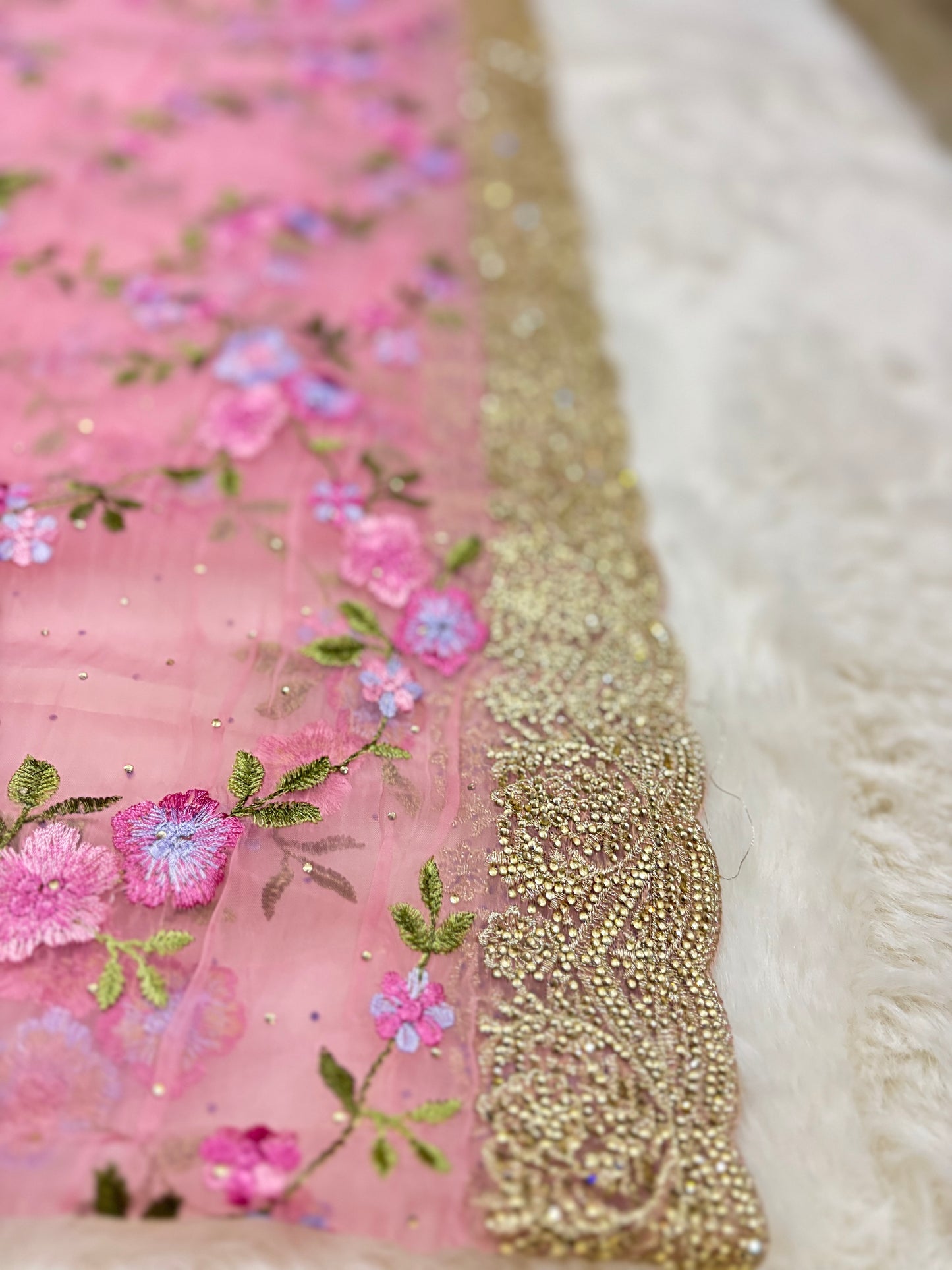 Petal-Soft "Liquid" Chiffon Silk Saree in Blush Pink