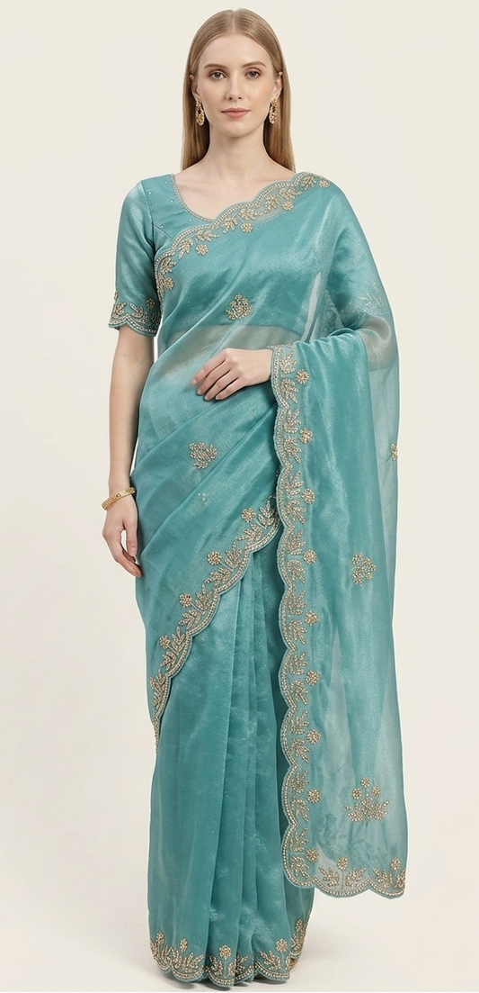 Océanique Handcrafted Soft Tissue Saree