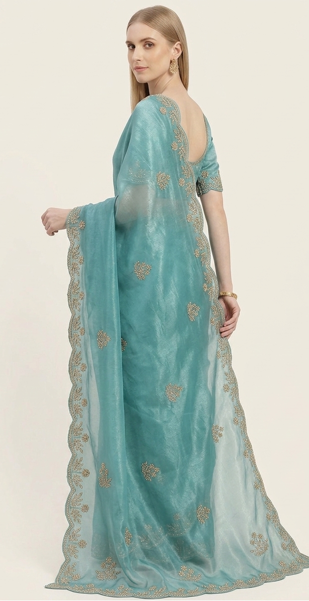 Océanique Handcrafted Soft Tissue Saree