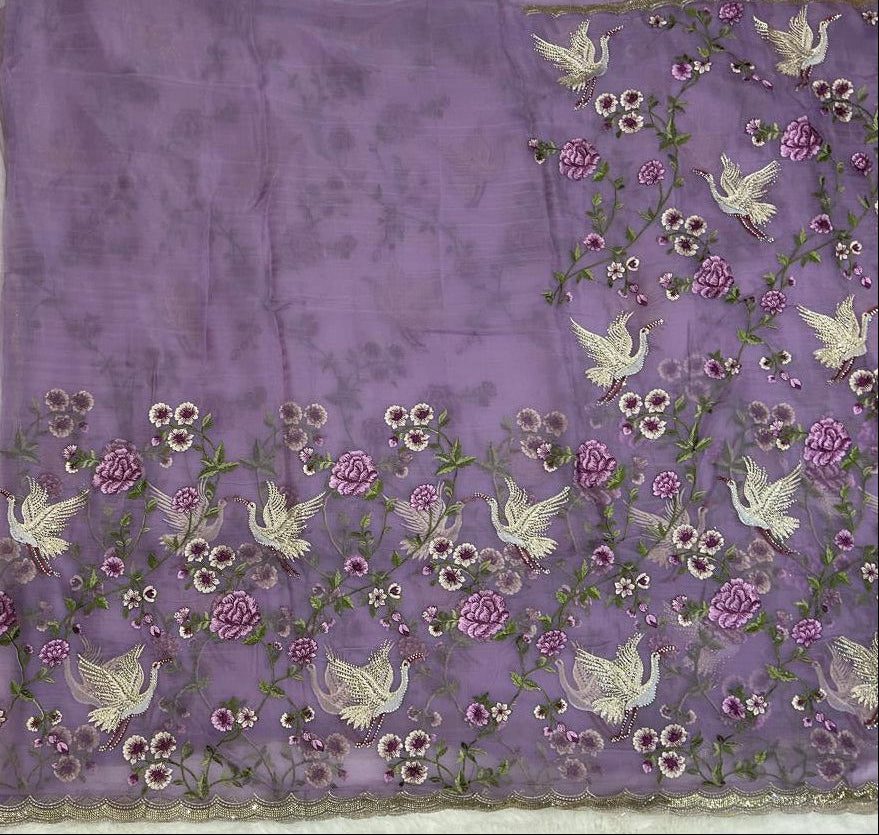 Lavender Petal-Soft Liquid Chiffon Saree