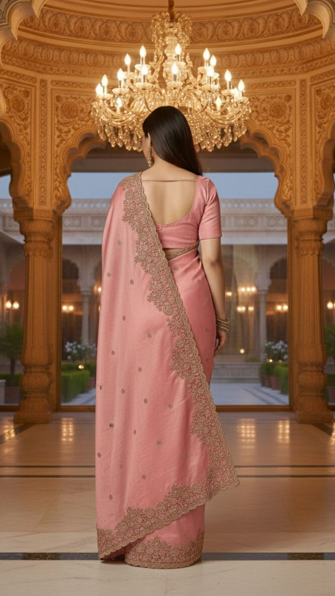 Grand Party Wear Pure Space Silk Saree