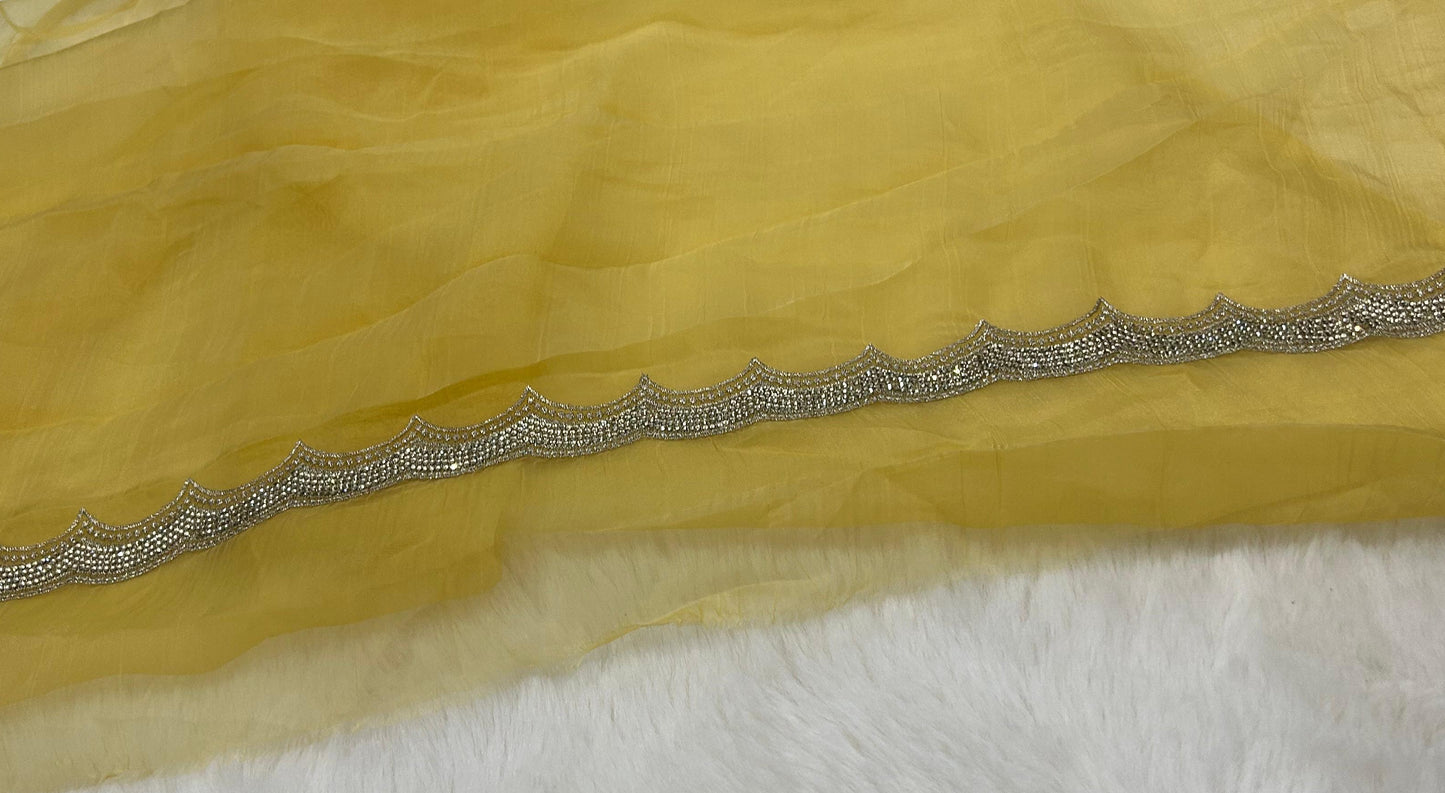 Mustard Gold "Petal-Soft" Liquid Chiffon Saree